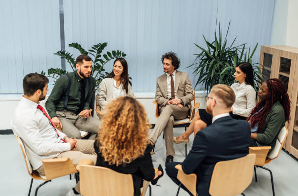 istock Business team sitting in circle and discussing 1758054791