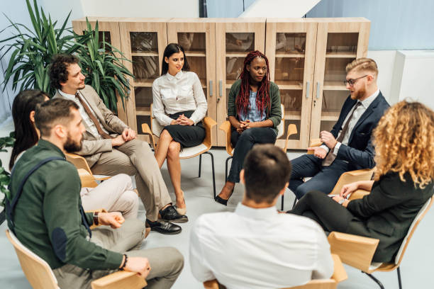 istock Business team sitting in circle and discussing 1758062673