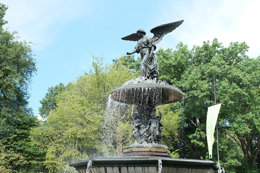 New York, USA - September 15, 2023: Bethesda Fountain in Central Park