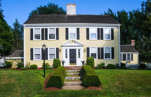 Built in 1740, this classic New England Colonial style home on Cape Cod features a center chimney and 12 over 12 windows