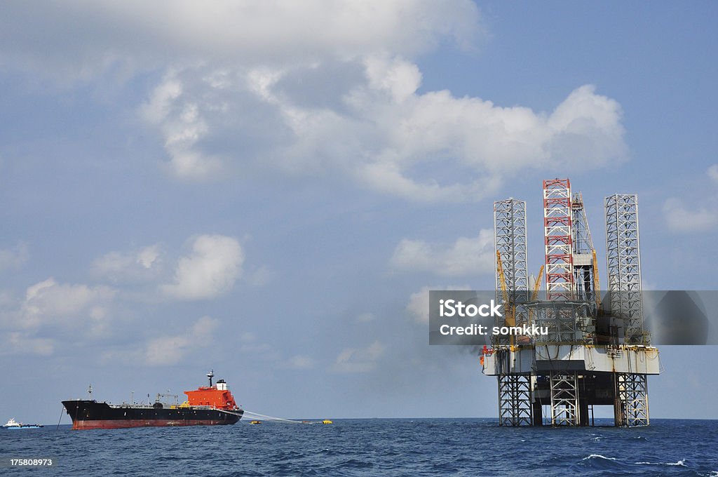 Plataforma de Petróleo offshore - Royalty-free Azul Foto de stock