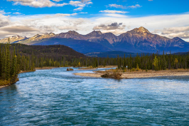 istock Athabasca River with Pyramid Mountain, Jasper National Park, Canada 1758089789