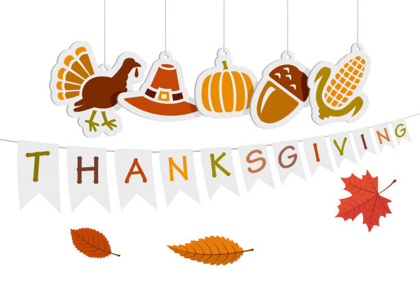 Happy thanksgiving decoration. vector art illustration