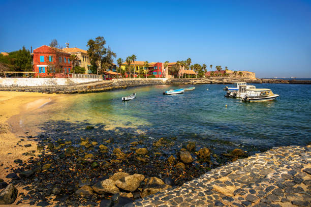 Historic city on the Goree island near Dakar, Senegal, Africa Historic city on the Goree island near Dakar, Senegal, Africa. Goree Island is a UNESCO World Heritage Site known for its historical significance as a center of the transatlantic slave trade. senegal beach stock pictures, royalty-free photos & images