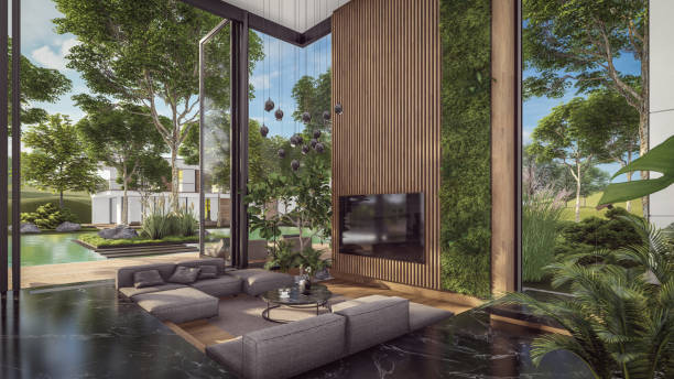 istock 3d rendering of expensive cozy interior with green walls in night 1758095937