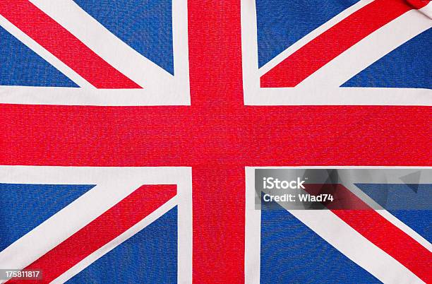 Foto de A Bandeira Da Inglaterra Em Closeup e mais fotos de stock de Bandeira - Bandeira, Bandeira da Grã-Bretanha, Bandeira inglesa