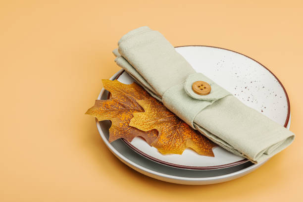 istock Autumn table setting. Thanksgiving cutlery, traditional fall decor, flat lay. Festive cozy mood 1758128790