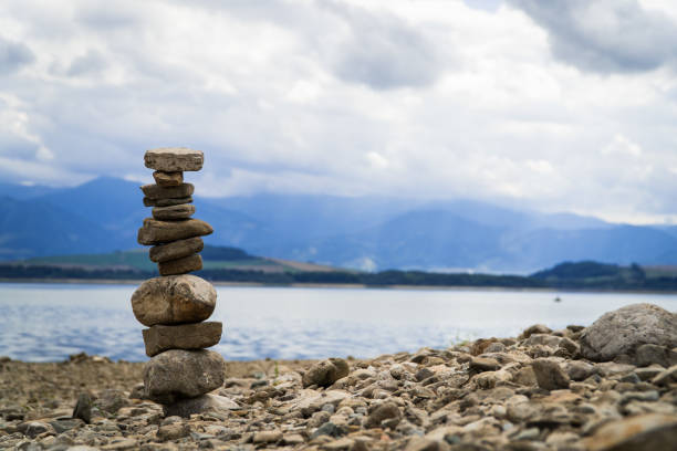 istock Gravel tower at the beach 1758145202