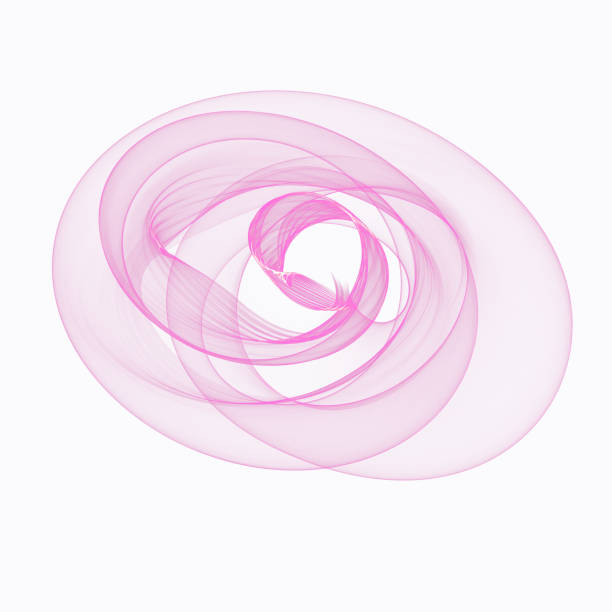 Round abstract figure. Bright transparent air element pink