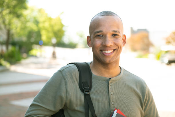 Portrait of student in Military University stock photo