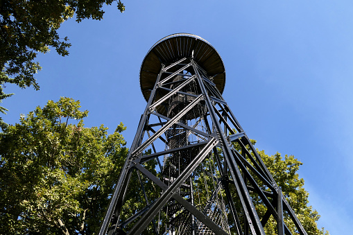Observatory 75 metres high, constructed in 1863 with a circular viewing platform to give a panoramic view around Arcachon, France