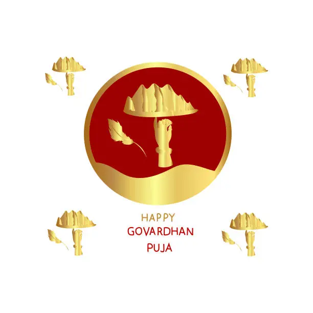 Vector illustration of HAPPY GOVARDHAN PUJA vector