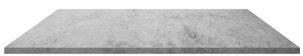 istock Concrete tabletop or shelf with texture surface on white background,Isolated Perspective Grey old cement counter,Floor plank template mock up for display products presentation 1758263457