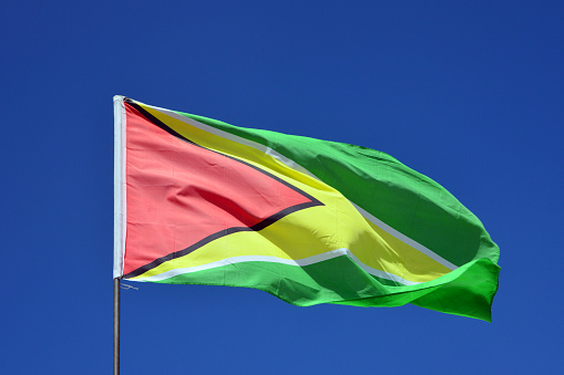 Flag of Ethiopia Raised Up in The Sky