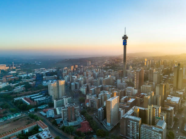 Hillbrow At Sunrise In Johannesburg stock photo