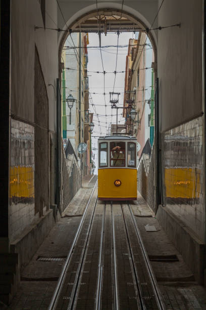 istock Bica Lisbon Elevator. The Ascensor da Bica is a funicular in Lisbon that runs as a tram from Largo do Calhariz to Rua de São Paulo. 1758307397