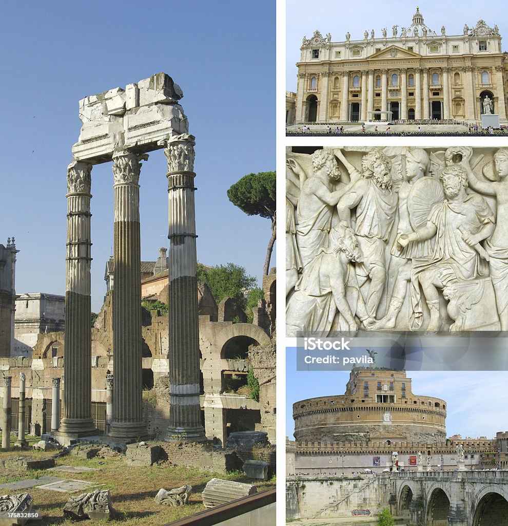 Collage of landmarks, Rome, Italy Composite Image Stock Photo