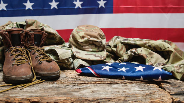 istock MIlitary stuff on the gorund to celebrate veterans Day 1758336684