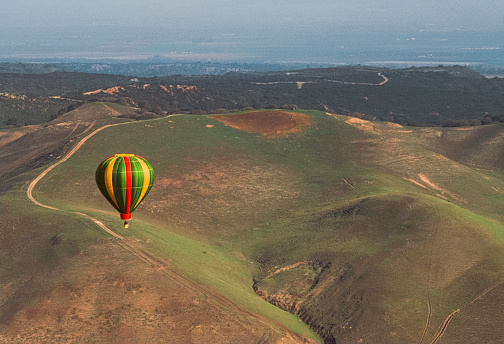 Hot air balloons in flight through Carmel Valley\n\nTaken in Carmel Valley, California, USA.