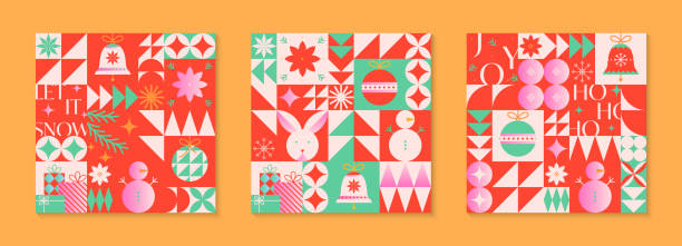 istock Christmas and Happy New Year greeting card templates 1758358176