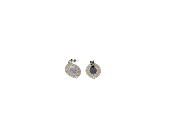 istock Silver vintage earrings isolated on white 1758363154