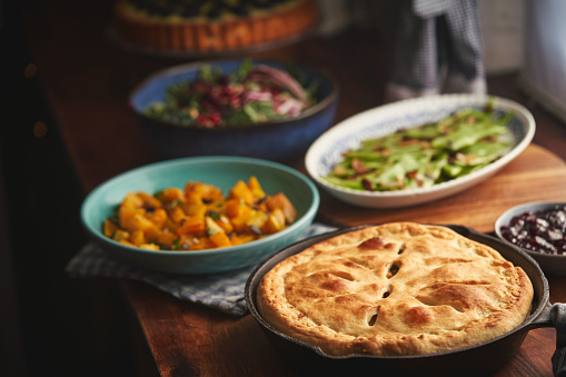 Vegan Pumpkin & Kale Pot Pie for Thanksgiving Dinner
