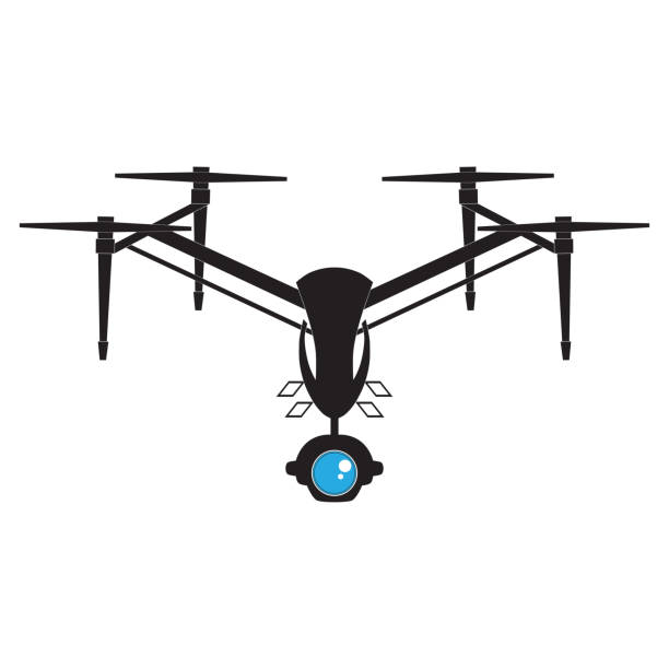 drohnen-quadrocopter vektorkamera-symbol-symbol-design - filming point of view illustrations stock-grafiken, -clipart, -cartoons und -symbole