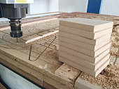 CNC milling machine with wooden chipboard mdf panels