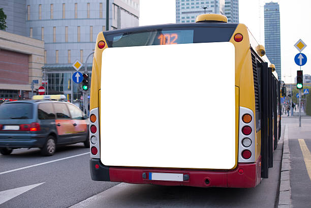 istock Blank billboard on back of a bus 175841089