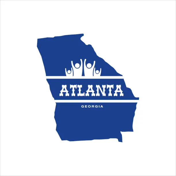 Vector illustration of Georgia's Map Empowering Atlanta: A Logo of Unity, Progress, and Representation