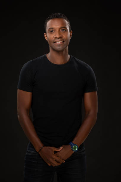istock Handsome black male posing for studio portrait 1758422922