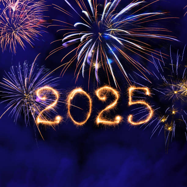 istock Sparkling New Year 2025 with fireworks 1758433418