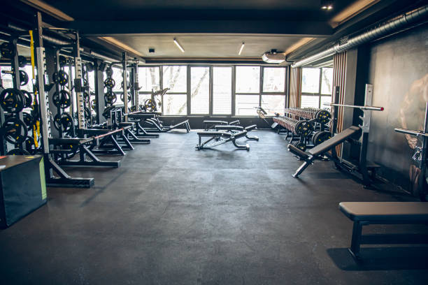 Excercise equipment in a modern gym