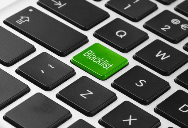 istock Green button with word Blacklist on computer keyboard, closeup 1758448315