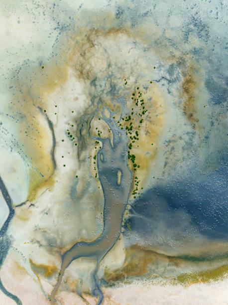 istock Natural shapes and textures on lake 1758455086
