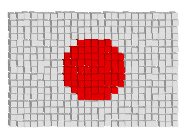 istock Vector illustration pixelated political flag of Japan 1758476093