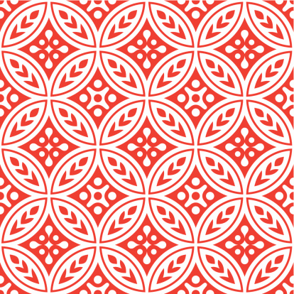 Seamless, circular repeating pattern. Japanese inspired.
