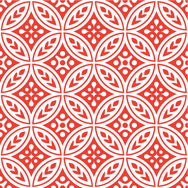 Circular repeating pattern Seamless, circular repeating pattern. Japanese inspired. wheat backgrounds stock illustrations