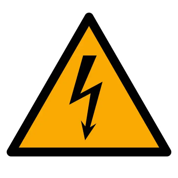 Vector illustration of Electricity hazard warning sign