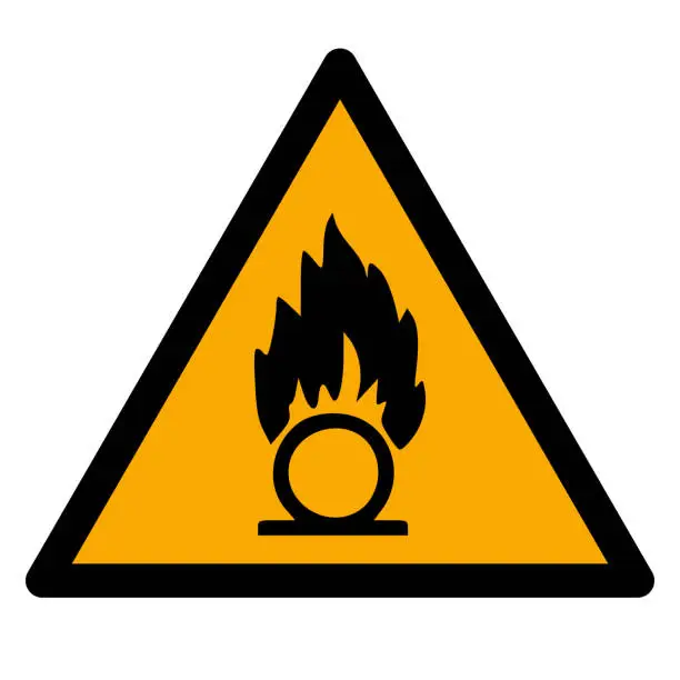 Vector illustration of Oxidizing substance warning sign