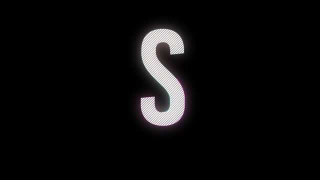 Neon letter S with alpha channel, neon alphabet
