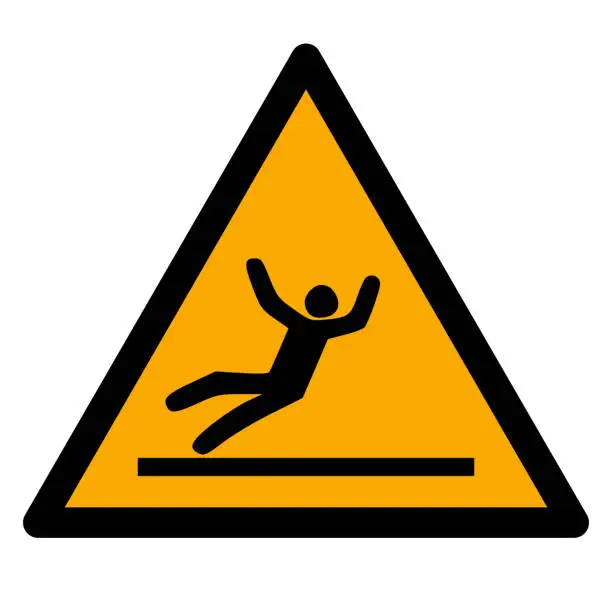 Vector illustration of Slippery surface warning sign