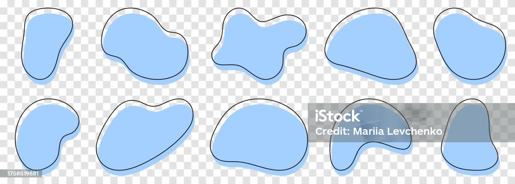 Irregular Blue Color Set Of Blue Blob Irregular Shape Stock Illustration - Download Image ...