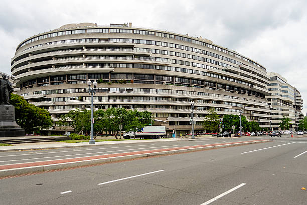 Watergate Complex, Washington DC WASHINGTON, DC - CIRCA MAY 2013: The Watergate Complex circa May 2013. The complex is a group of five buildings in the Foggy Bottom neighborhood of Washington, D.C. and it is best known for the Watergate Scandal of President Nixon. hotel watergate stock pictures, royalty-free photos & images