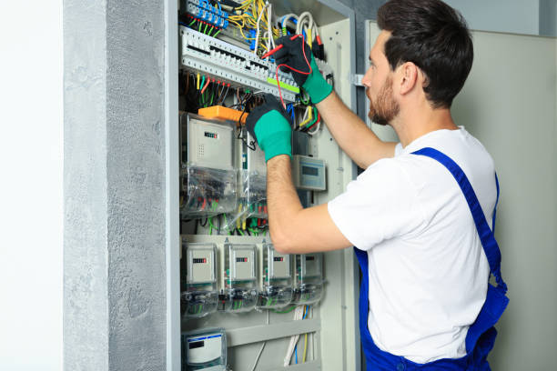 istock Electrician checking electric current with multimeter indoors 1758530578
