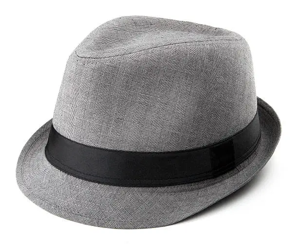 Gray Fedora isolated on a white background