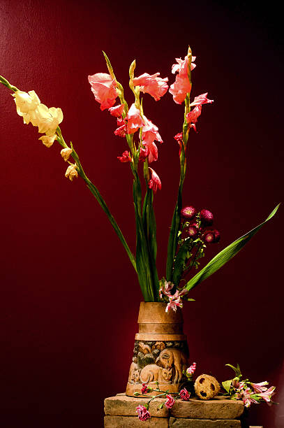 istock Vase with Flower in Red background 175854634
