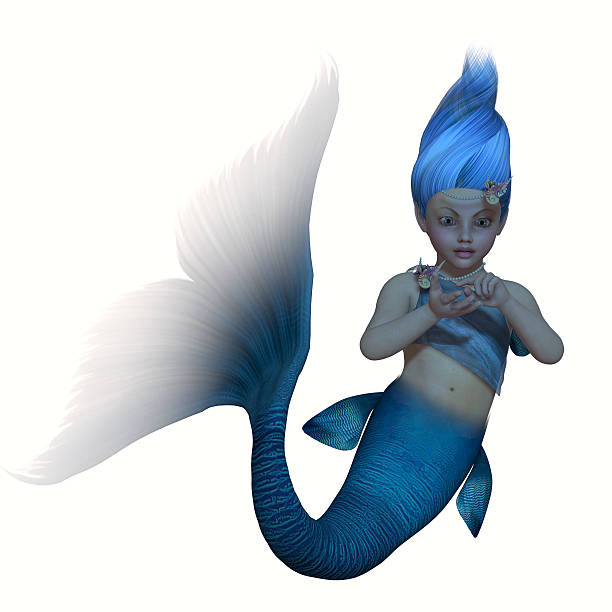 istock Turquoise Mermaid Baby on White 175857284