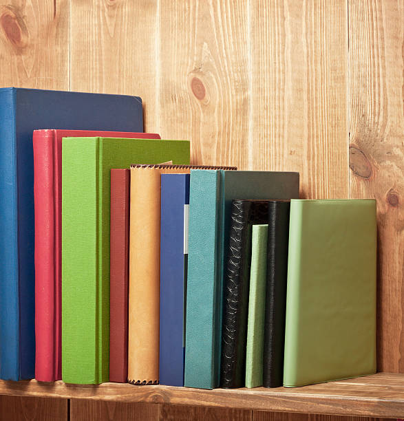 istock Books on the brown bookshelf 175857528