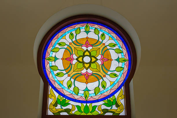 istock Antique Stained Glass in Sanctuary 175857536